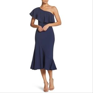 Dress the Population Raquel One Shoulder Ruffle Dress